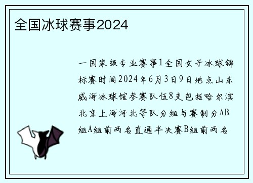 全国冰球赛事2024
